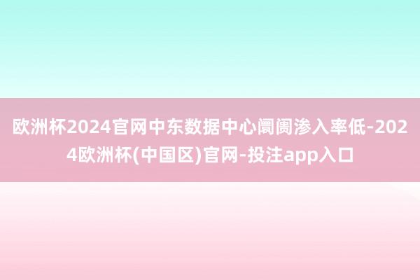 欧洲杯2024官网中东数据中心阛阓渗入率低-2024欧洲杯(中国区)官网-投注app入口