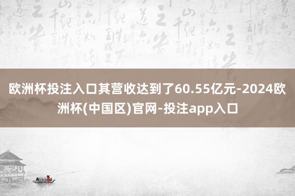 欧洲杯投注入口其营收达到了60.55亿元-2024欧洲杯(中国区)官网-投注app入口