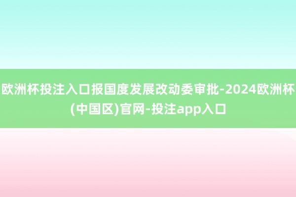 欧洲杯投注入口报国度发展改动委审批-2024欧洲杯(中国区)官网-投注app入口