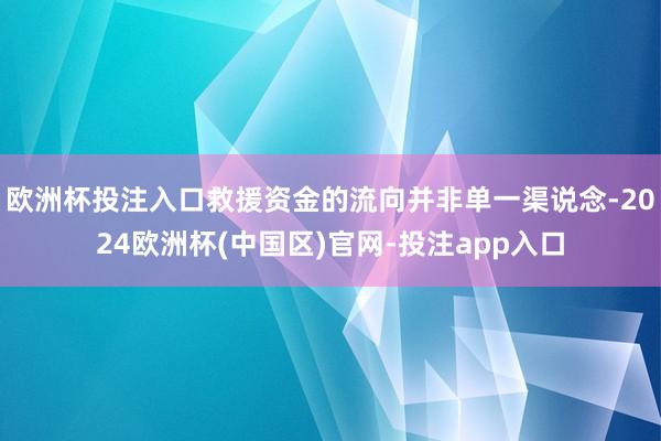 欧洲杯投注入口救援资金的流向并非单一渠说念-2024欧洲杯(中国区)官网-投注app入口