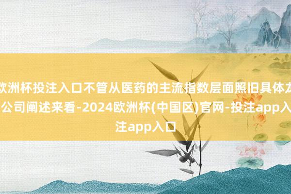 欧洲杯投注入口不管从医药的主流指数层面照旧具体龙头公司阐述来看-2024欧洲杯(中国区)官网-投注app入口