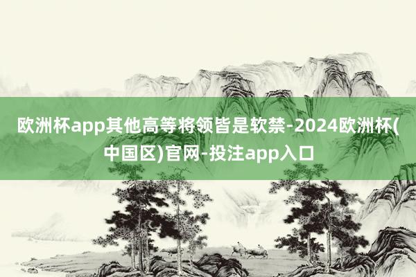 欧洲杯app其他高等将领皆是软禁-2024欧洲杯(中国区)官网-投注app入口