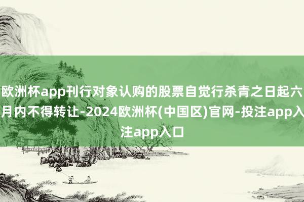 欧洲杯app刊行对象认购的股票自觉行杀青之日起六个月内不得转让-2024欧洲杯(中国区)官网-投注app入口