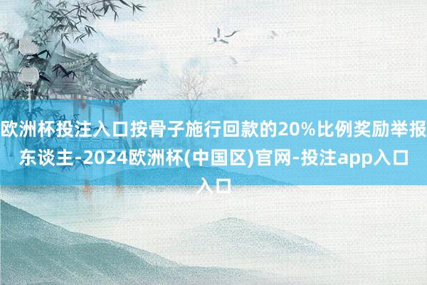 欧洲杯投注入口按骨子施行回款的20%比例奖励举报东谈主-2024欧洲杯(中国区)官网-投注app入口