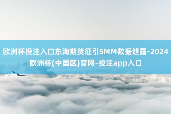 欧洲杯投注入口东海期货征引SMM数据泄露-2024欧洲杯(中国区)官网-投注app入口