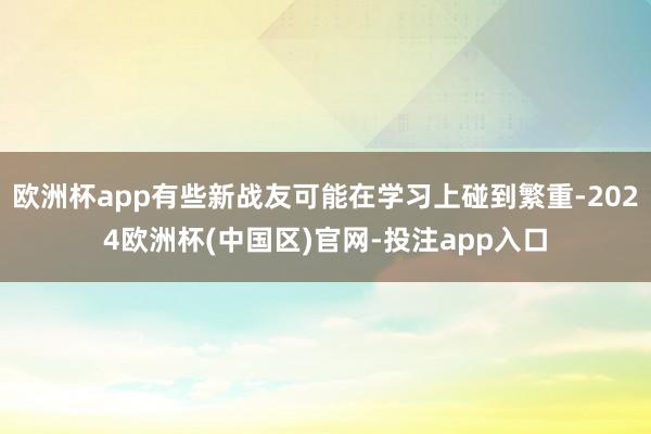 欧洲杯app有些新战友可能在学习上碰到繁重-2024欧洲杯(中国区)官网-投注app入口