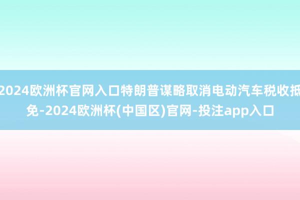 2024欧洲杯官网入口特朗普谋略取消电动汽车税收抵免-2024欧洲杯(中国区)官网-投注app入口