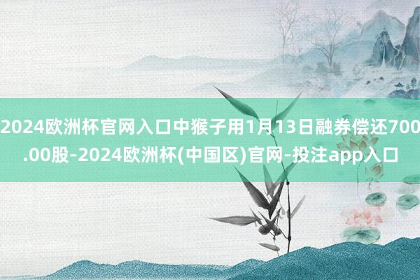 2024欧洲杯官网入口中猴子用1月13日融券偿还700.00股-2024欧洲杯(中国区)官网-投注app入口