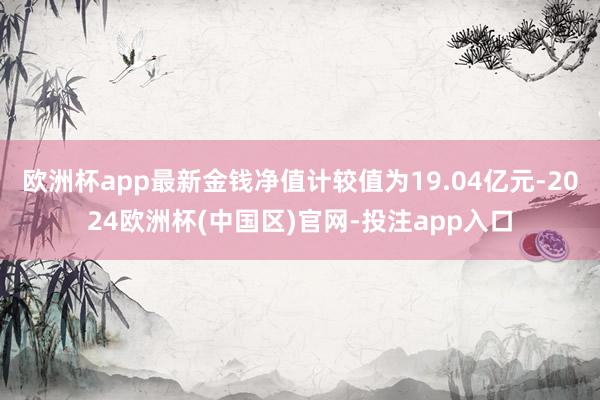 欧洲杯app最新金钱净值计较值为19.04亿元-2024欧洲杯(中国区)官网-投注app入口