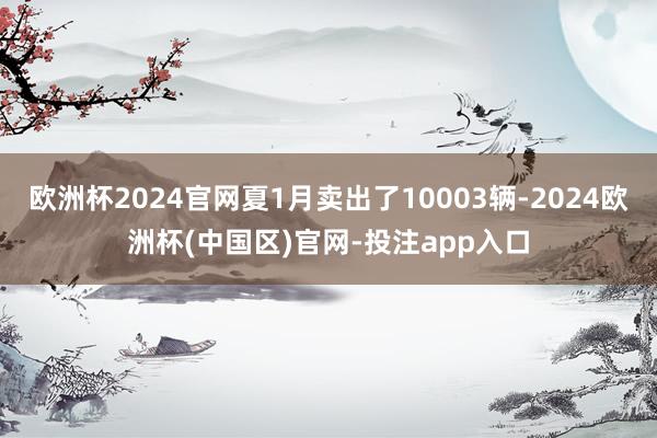 欧洲杯2024官网夏1月卖出了10003辆-2024欧洲杯(中国区)官网-投注app入口