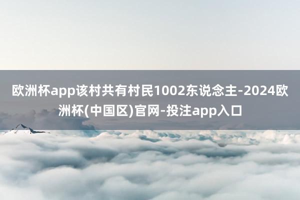 欧洲杯app该村共有村民1002东说念主-2024欧洲杯(中国区)官网-投注app入口