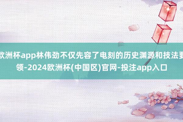欧洲杯app林伟劲不仅先容了电刻的历史渊源和技法要领-2024欧洲杯(中国区)官网-投注app入口
