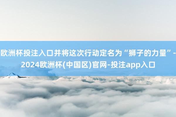 欧洲杯投注入口并将这次行动定名为“狮子的力量”-2024欧洲杯(中国区)官网-投注app入口