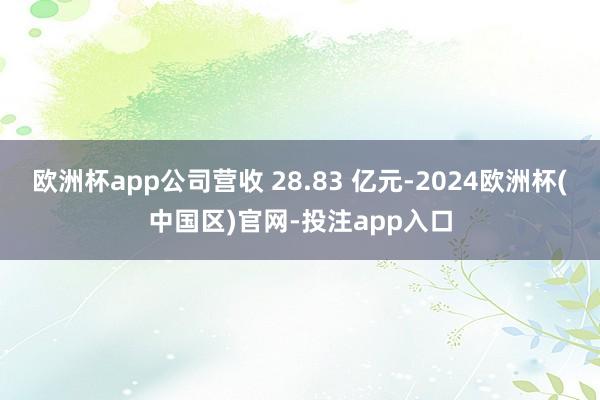 欧洲杯app公司营收 28.83 亿元-2024欧洲杯(中国区)官网-投注app入口