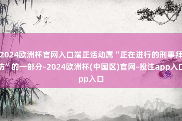 2024欧洲杯官网入口端正活动属“正在进行的刑事拜访”的一部分-2024欧洲杯(中国区)官网-投注app入口