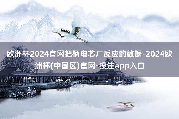 欧洲杯2024官网把柄电芯厂反应的数据-2024欧洲杯(中国区)官网-投注app入口