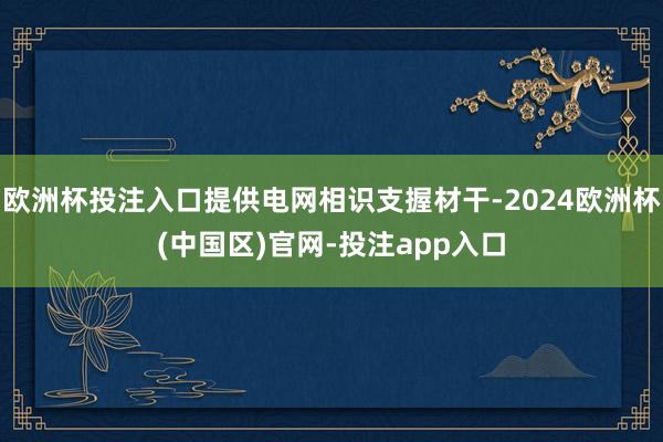欧洲杯投注入口提供电网相识支握材干-2024欧洲杯(中国区)官网-投注app入口