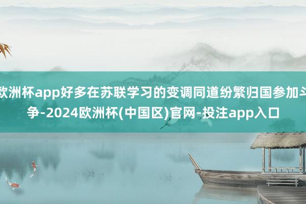 欧洲杯app好多在苏联学习的变调同道纷繁归国参加斗争-2024欧洲杯(中国区)官网-投注app入口