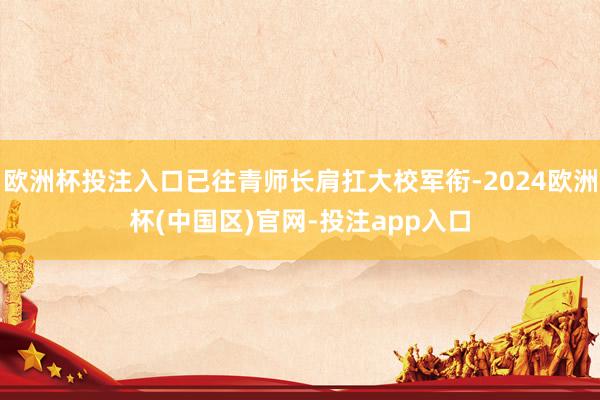 欧洲杯投注入口已往青师长肩扛大校军衔-2024欧洲杯(中国区)官网-投注app入口